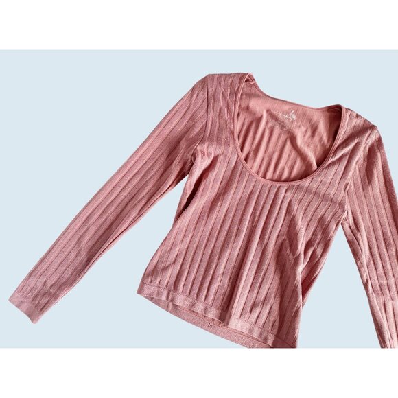 Intimately FREE PEOPLE Lucky You Muted Pink Scoop Neck Stretch Top Sz M - Picture 4 of 7